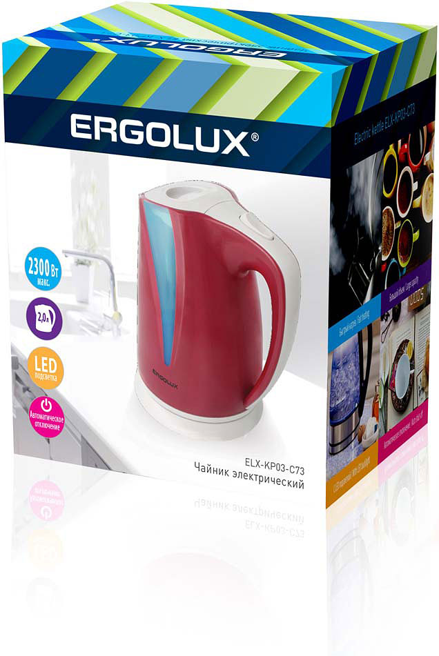 Электрический чайник Ergolux 13116, красный Электрический чайник Ergolux 13116, красный