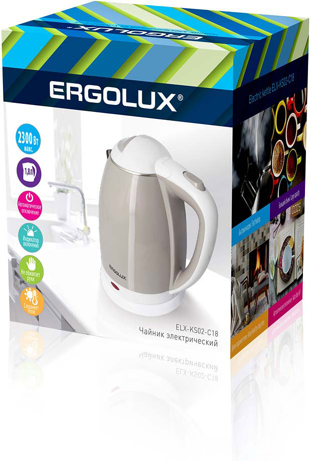 Электрический чайник Ergolux 13121, бежевый Электрический чайник Ergolux 13121, бежевый