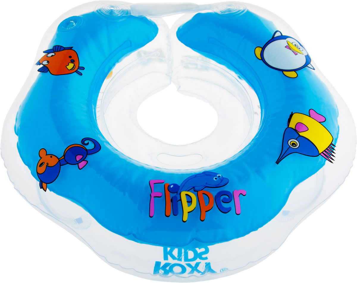 фото Круг на шею для купания Roxy-Kids "Flipper", цвет: голубой