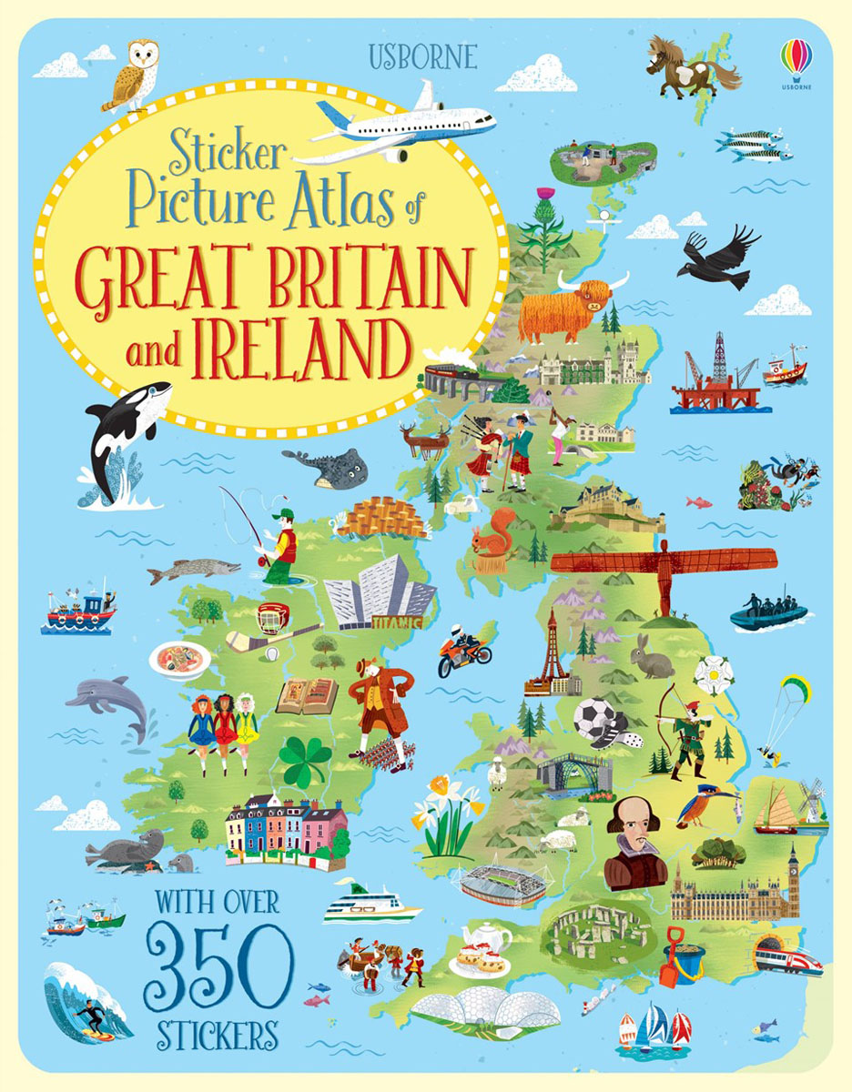 фото Sticker Picture Atlas of Britain and Ireland Usborne publishing ltd.