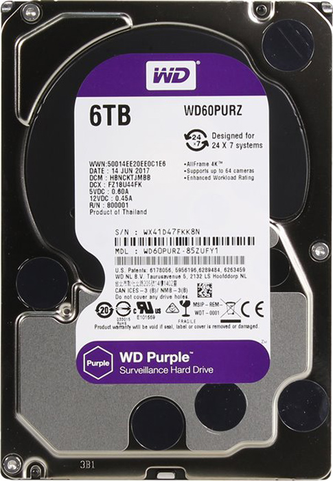 фото WD Purple 6TB внутренний жесткий диск (WD60PURZ)