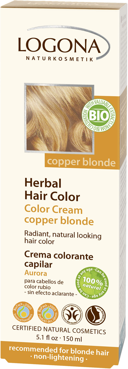 Крем-краска для волос медный блондин logona