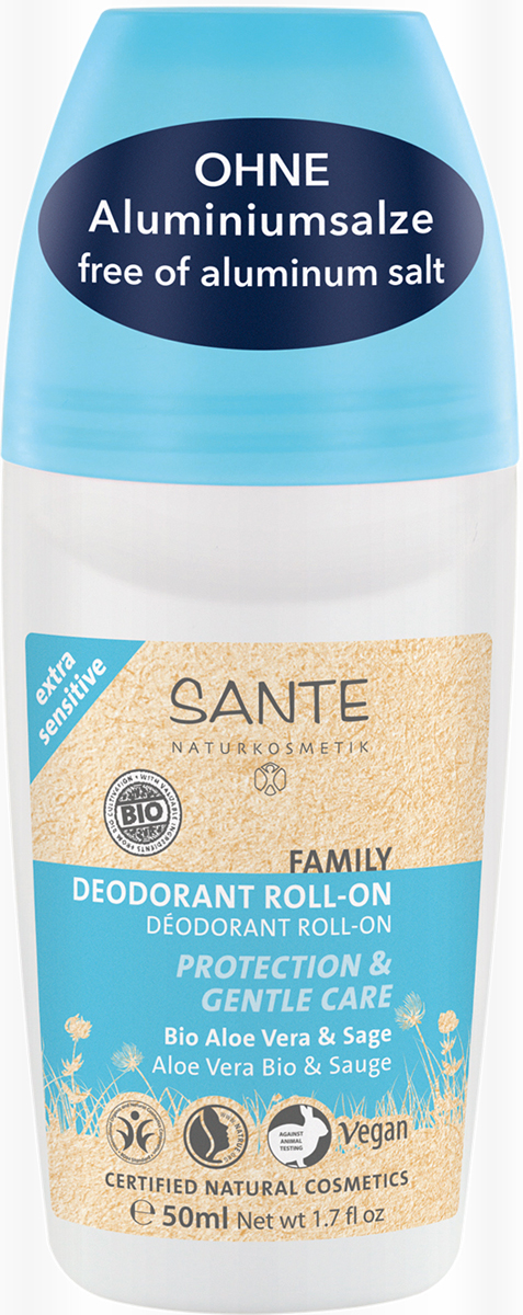 Sante Family шариковый дезодорант для чувствительной кожи с Био-Алоэ Вера и Шалфеем, 50 мл