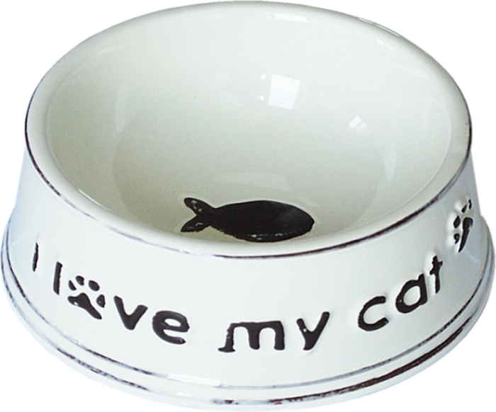 фото Миска для животных №1 "I Love My Cat", 12,5 х 12,5 х 5 см