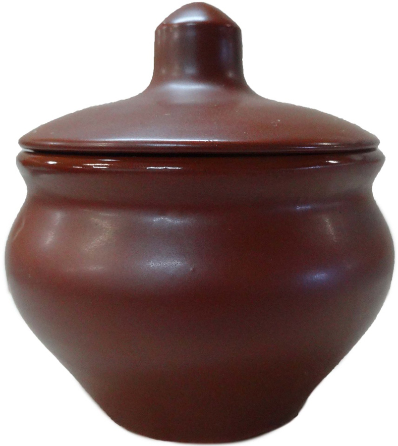 фото Горшочек для запекания Борисовская керамика "Малютка", с крышкой, цвет: коричневый, 200 мл. ШЛК00002019
