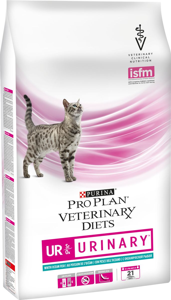 фото Корм сухой Pro Plan "Veterinary Diets. UR" для кошек, при МКБ, с океанической рыбой, 1,5 кг Pro plan veterinary diets