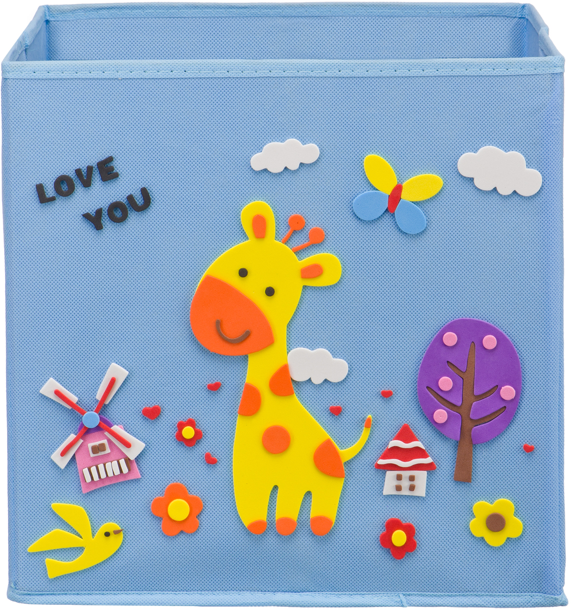 фото Кофр для хранения Handy Home "Жираф", с аппликацией, цвет: голубой