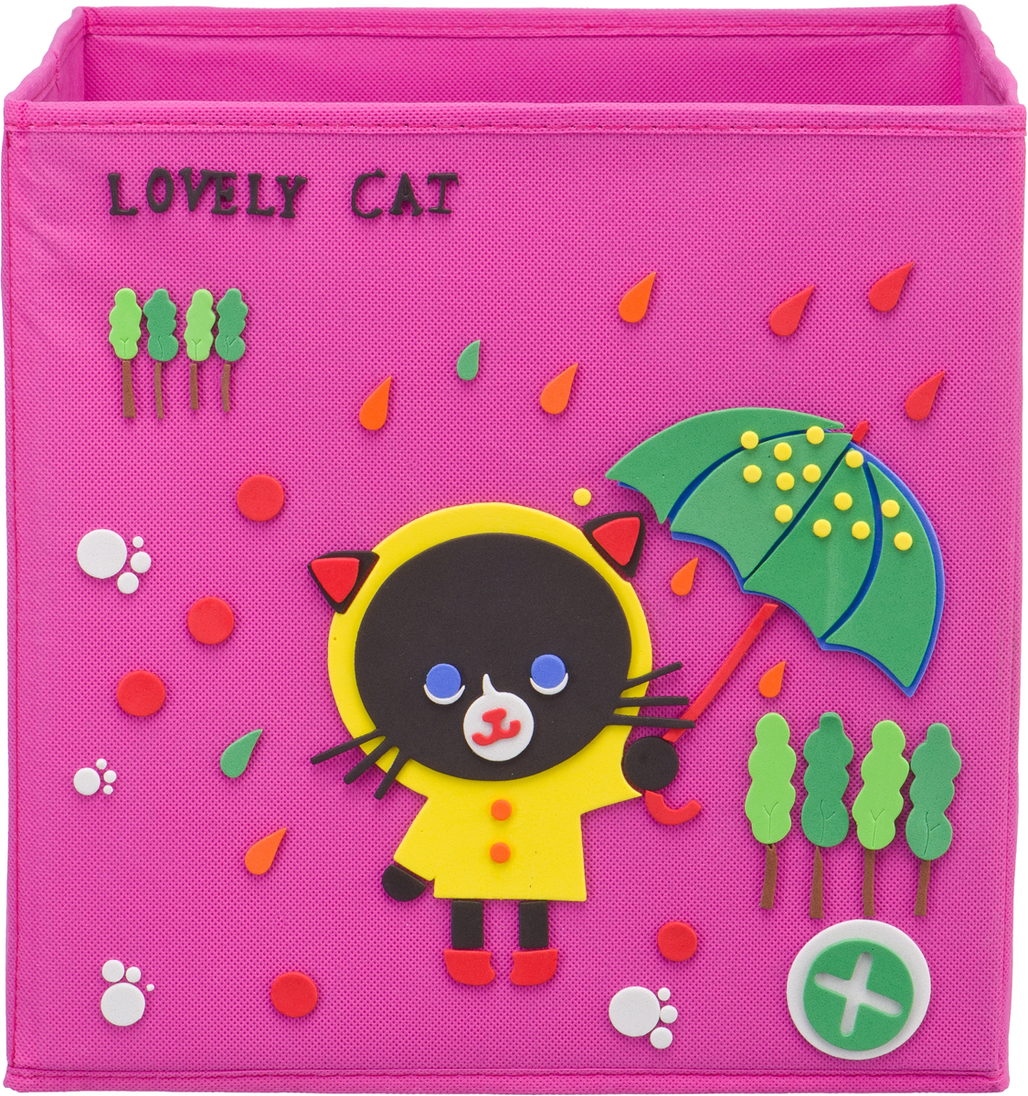 фото Кофр для хранения Handy Home "Черный кот", с аппликацией, цвет: розовый