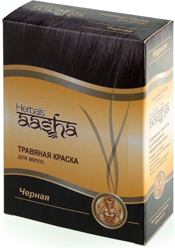 фото Травяная краска для волос Черный, 6 х 10 г Aasha herbals