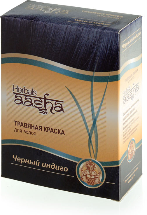 Краска для волос Aasha Herbals травяная, Черный индиго, 60 г