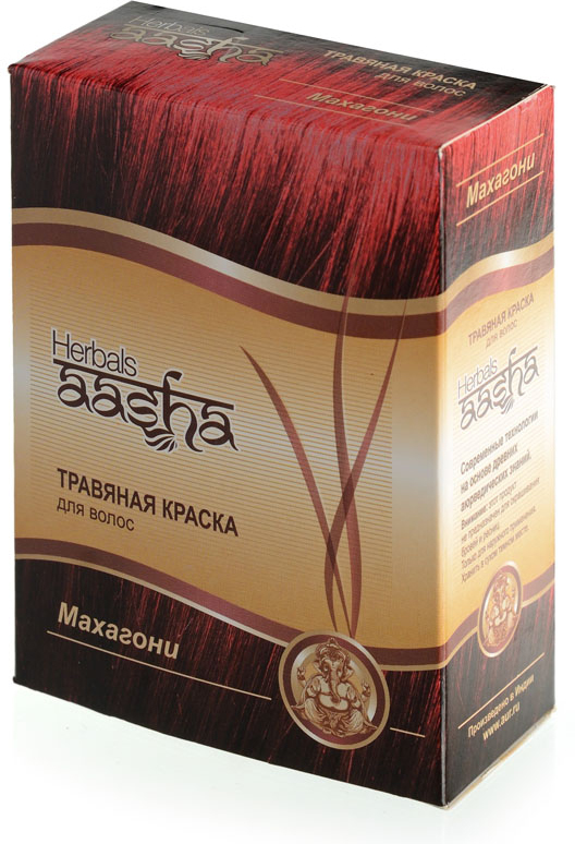 фото Травяная краска для волос Махагони, 6 х 10 г Aasha herbals