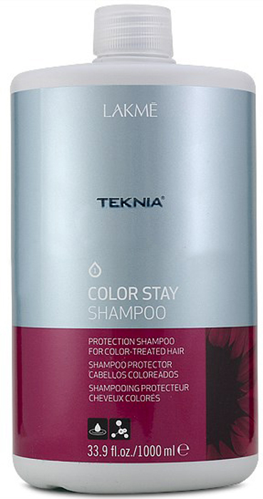 фото Lakme Шампунь бессульфатный для защиты цвета окрашенных волос Teknia Color Stay Shampoo Sulfate-Free 1000 мл