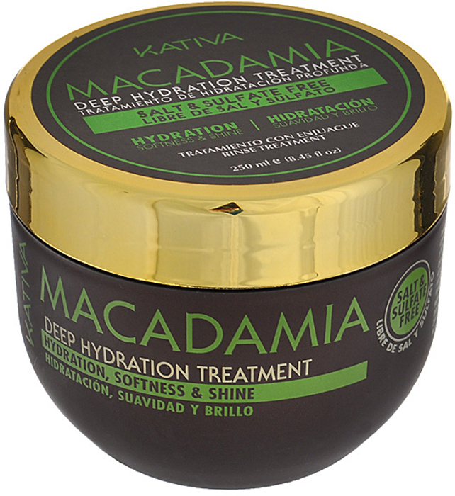 фото Kativa Интенсивно увлажняющий уход для нормальных и поврежденных волос с маслом макадамии MACADAMIA, 250мл