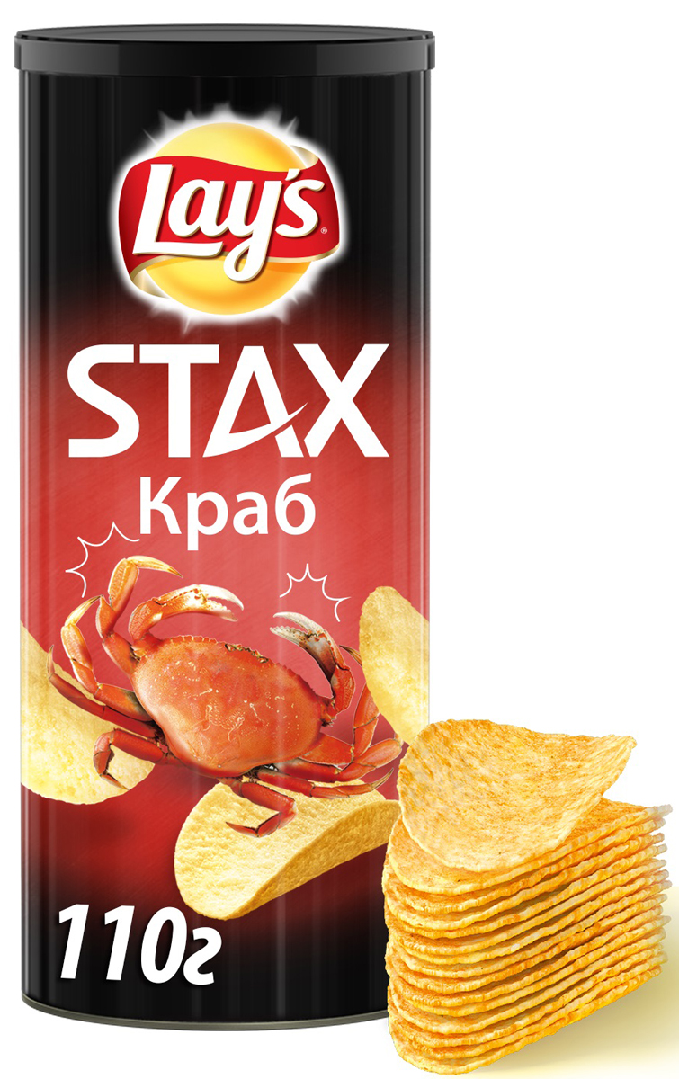 Lay's Stax Краб картофельные чипсы, 110 г