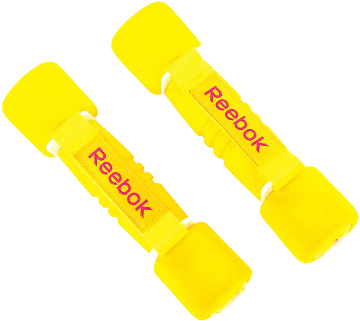 фото Гантель с мягкими накладками "Reebok", цвет: желтый, 1 кг, 2 шт