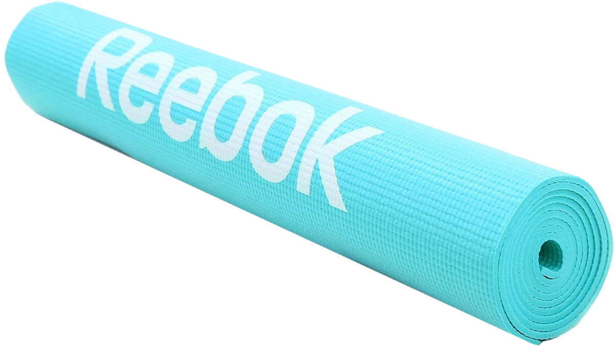 фото Тренировочный коврик для фитнеса Reebok "Love", тонкий, цвет: голубой