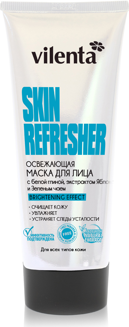 фото Vilenta Маска для лица Освежающая Skin Refresherс белой глиной, экстрактом Яблока и Зеленым чаем, 75 мл