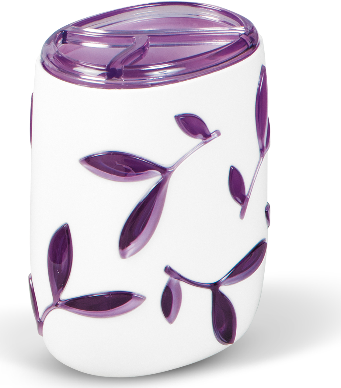 фото Стакан для зубных щеток Tatkraft "Immanuel Olive Violet", цвет: белый, фиолетовый