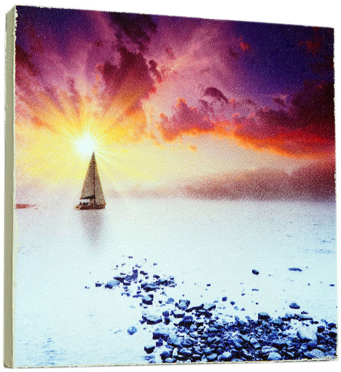 фото Картина Mister Poster "Волшебная яхта на закате", 14,5 х 14,5 см