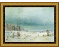 фото Зима (А. Саврасов), со светлой рамкой, 30 x 40 см Экселлент-арт