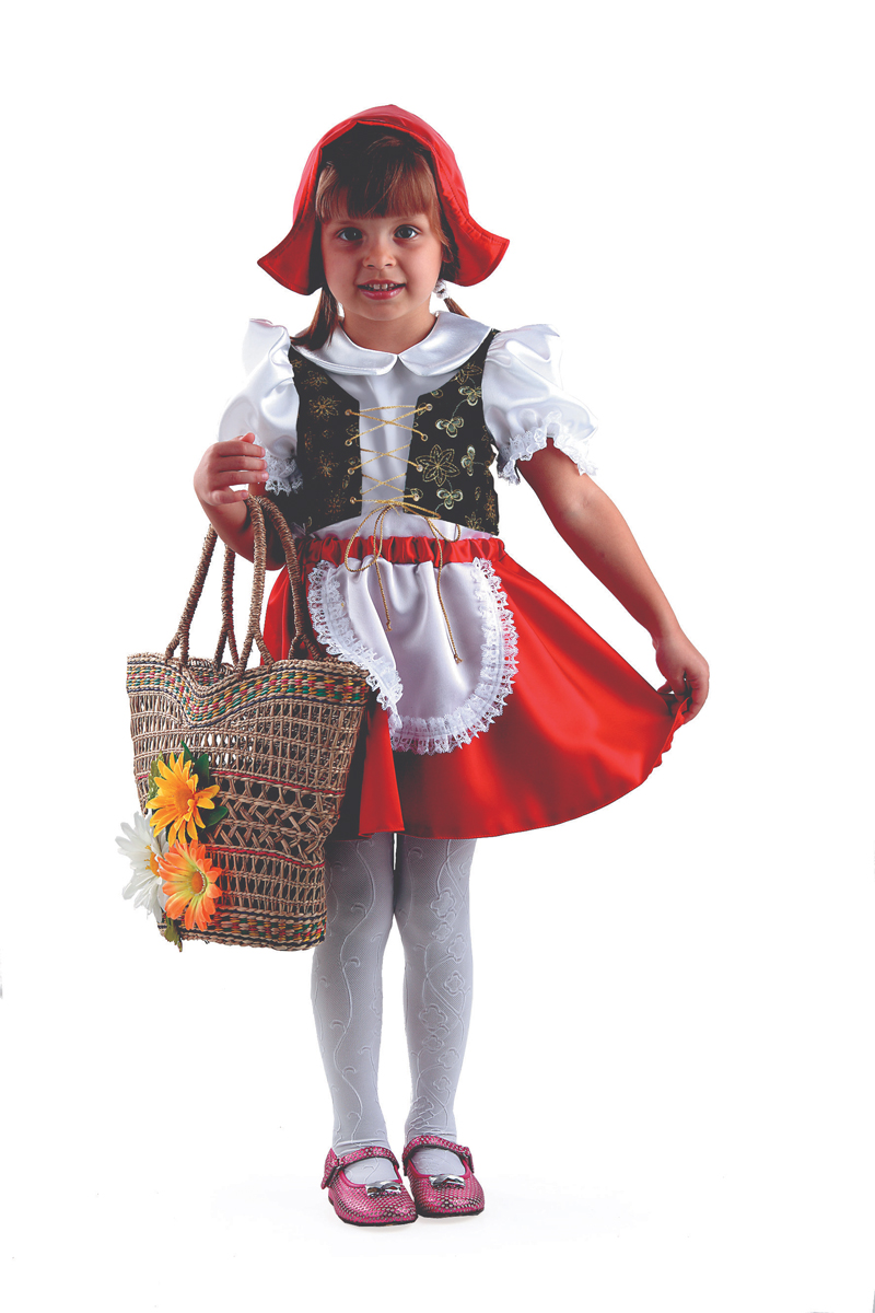 фото Батик Костюм карнавальный для девочки Красная Шапочка цвет красный белый размер 38