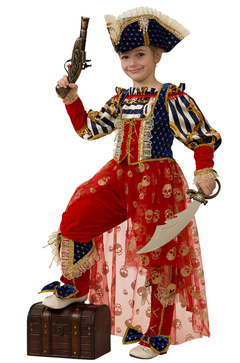 Батик Костюм карнавальный для девочки Пиратка Морская размер 28