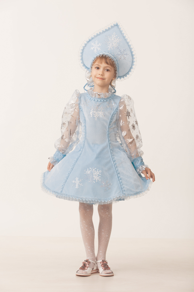 фото Батик Костюм карнавальный для девочки Снегурочка цвет голубой размер 38