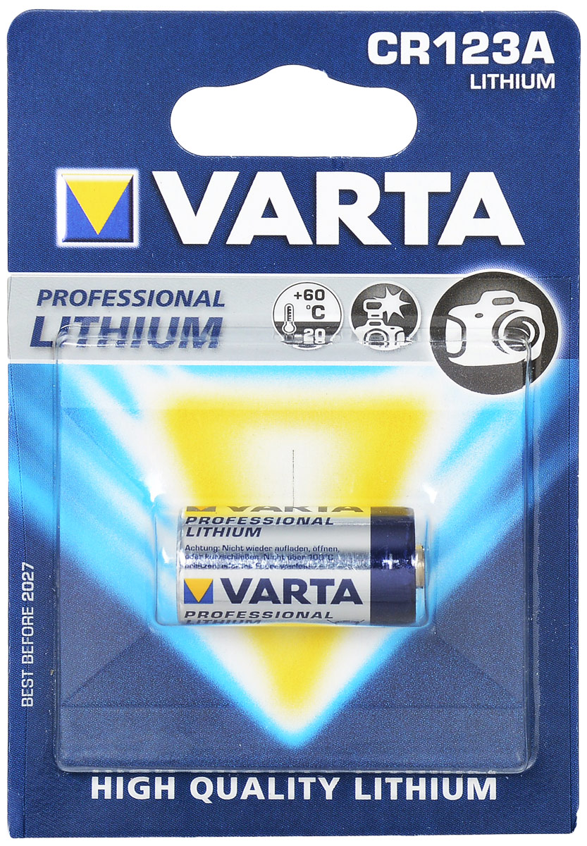 фото Батарейка Varta "Professional Lithium", тип CR123A, 3В, 1 шт
