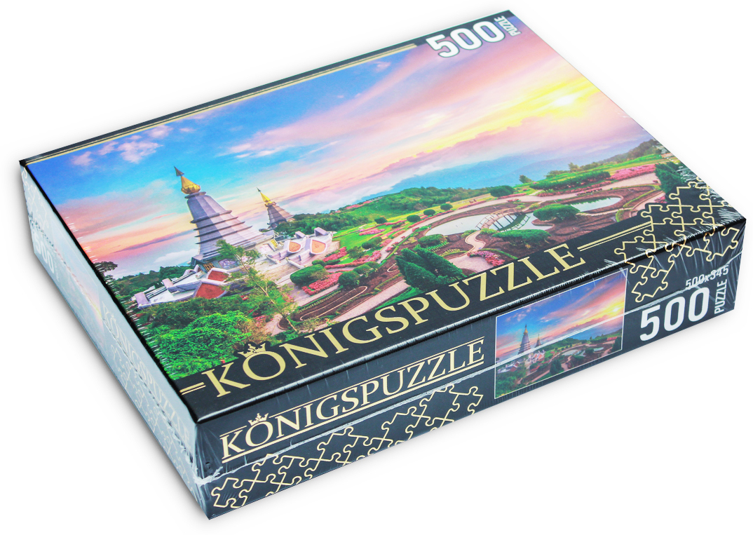 Пазлы Konigspuzzle. Пазлы немецкие. Пазлы Тайланд 1500. Пазл рыжий кот Konigspuzzle Таиланд Священная гора дой-Интанон (гик500-8312), 500 дет..