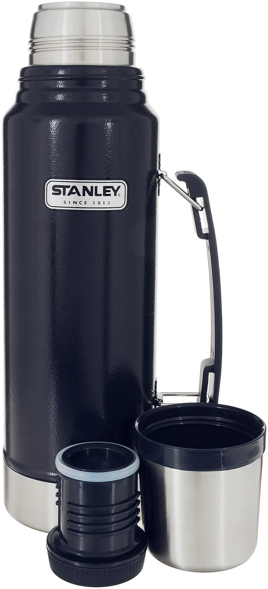 фото Термос Stanley "Classic Vacuum Flask", с узким горлом, цвет: темно-синий, 1 л