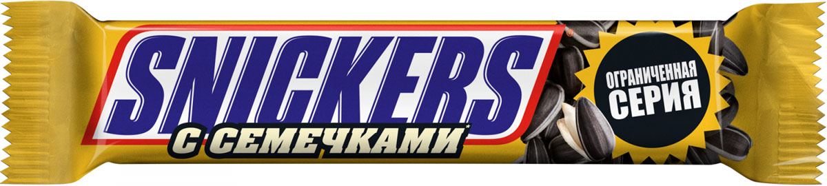 Шоколадный батончик snickers с семечками 81г м/уп (4607065731571)