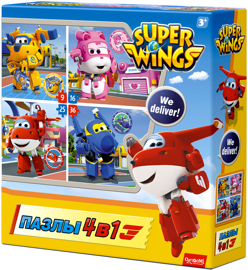 фото Super Wings Пазл для малышей Любимые герои 4 в 1