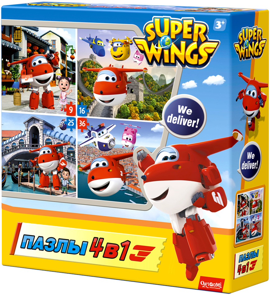 фото Super Wings Пазл для малышей Путешествуем с Джеттом 4 в 1