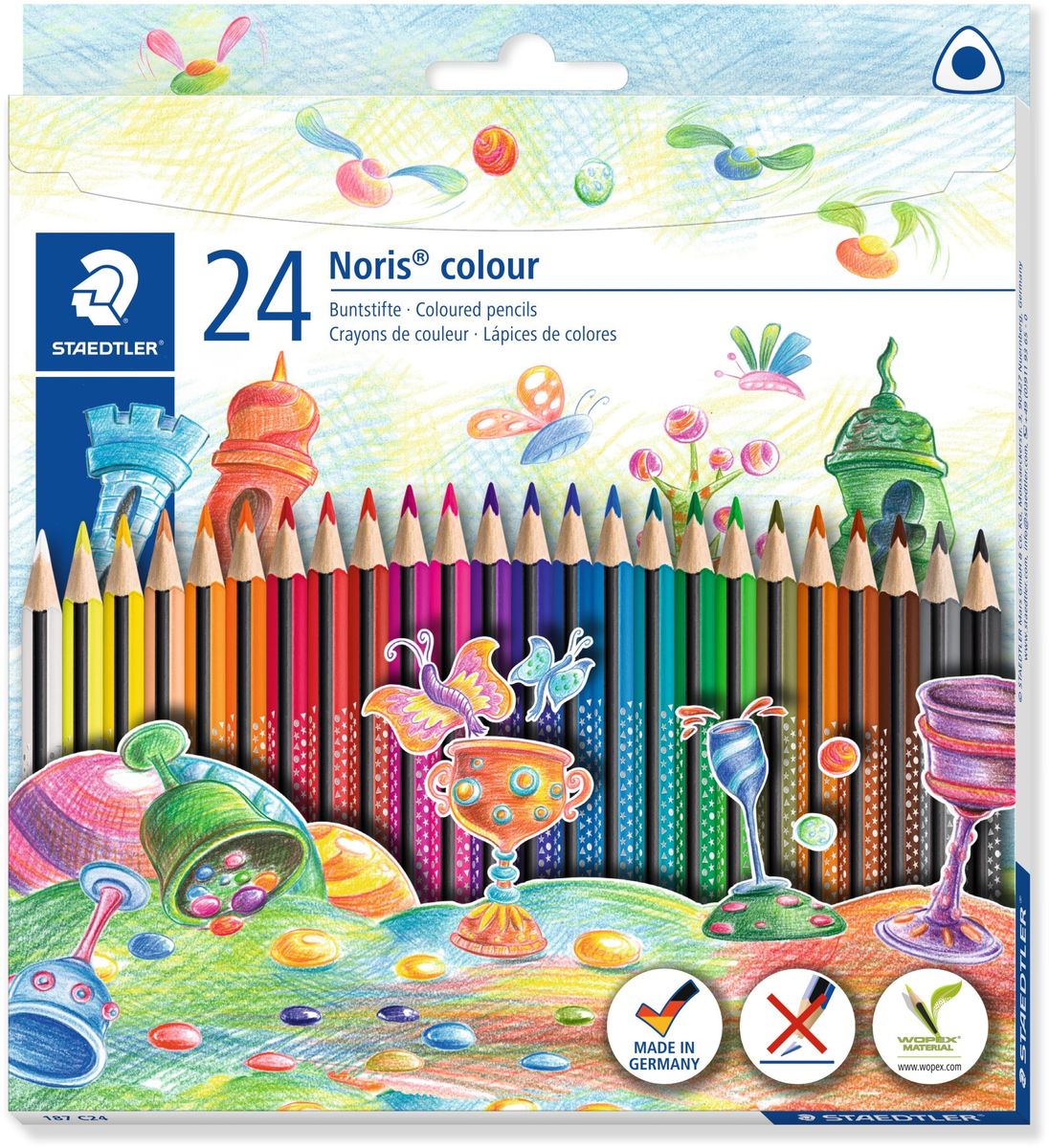 Staedtler Набор цветных карандашей Noris Colour Wopex 24 цвета Staedtler Набор цветных карандашей Noris Colour Wopex 24 цвета