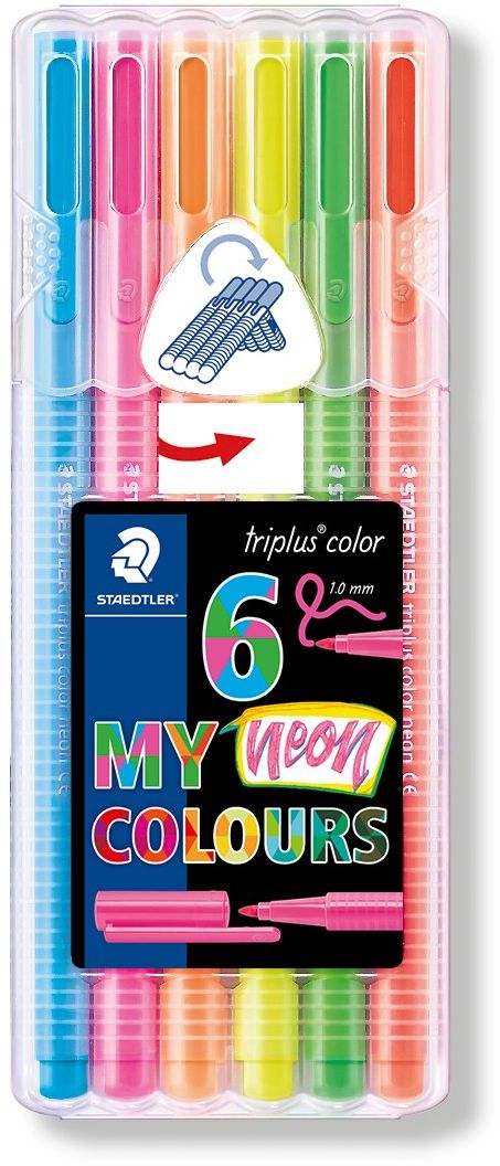 фото Staedtler Набор фломастеров Triplus Color Неоновые цвета 6 цветов