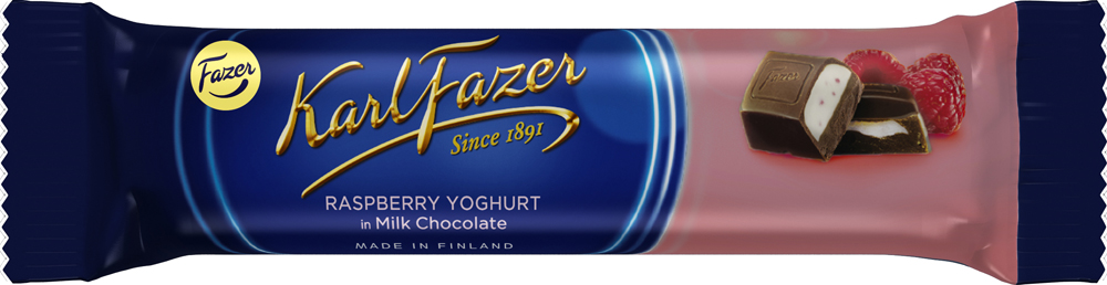 Karl Fazer батончик из молочного шоколада с начинкой из малинового йогурта, 37 г