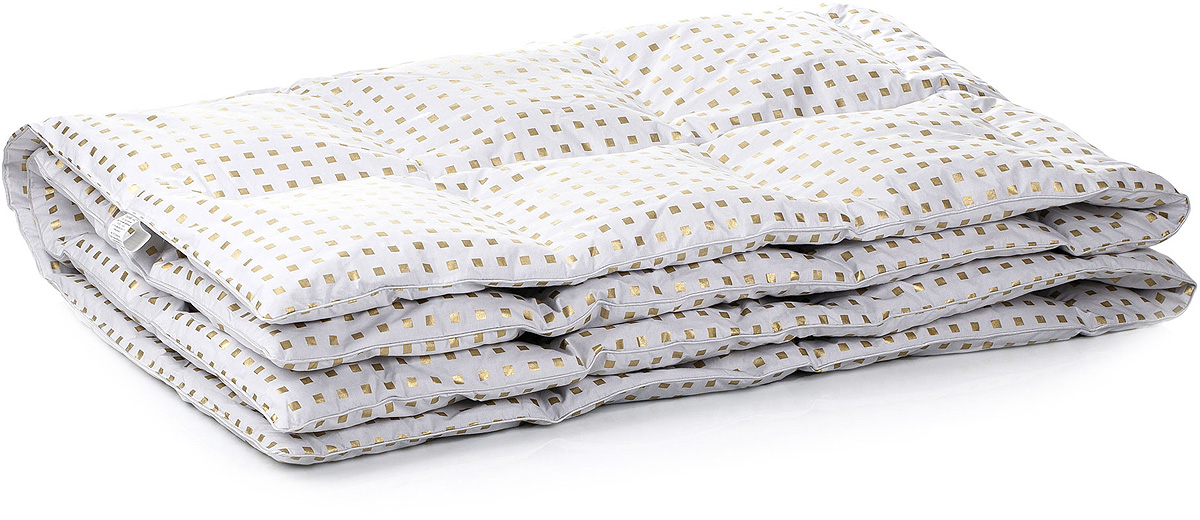 фото Одеяло Тихий час "Пуховое", цвет: белый, золотой, 140 х 205 см
