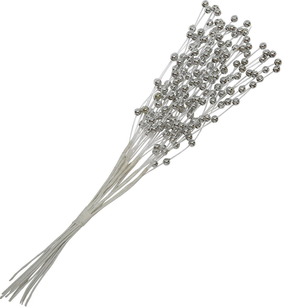 фото Украшение для скрапбукинга "Цветы", цвет: серебристый, 0,4 х 19 см