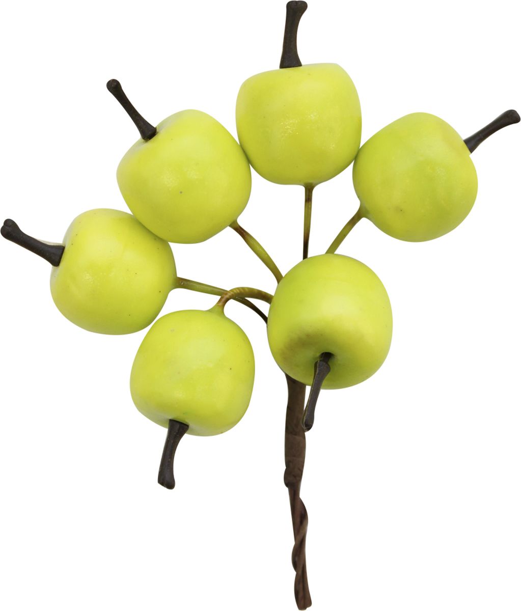 фото Декоративный букет для скрапбукинга Астра "Яблоки", цвет: зеленый, 11 х 7 см, 6 шт