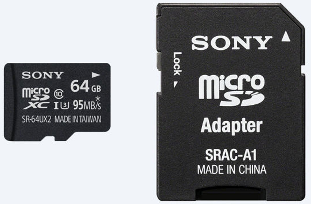 фото Sony SR-UX2A microSDXC Class 10 UHS-1 U3 64GB карта памяти с адаптером