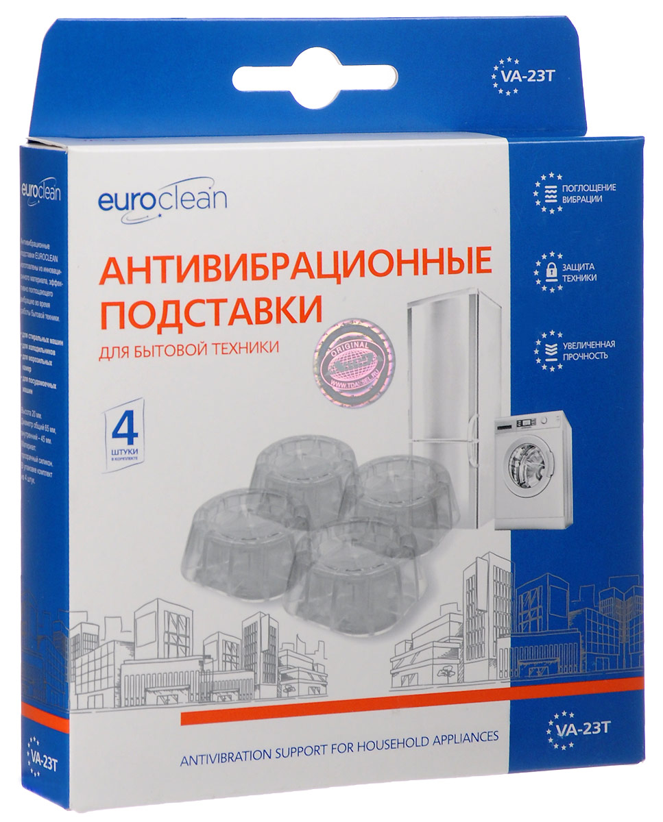 фото Антивибрационные подставки для стиральных машин и холодильников Euro Clean VA-23T, Clear, 4 шт
