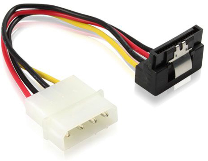 Кабель питания SATA 15см GCR угловой кабель питания SATA MOLEX 4pin / SATA 15pin