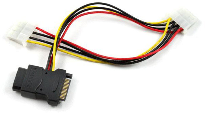 фото GCR GC-ST206 кабель питания переходник-разветвитель SATA (0,15 м)