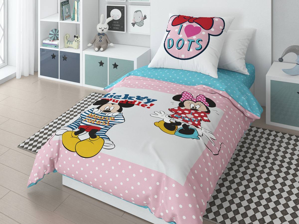 фото Комплект белья Disney "Mickey Muddle", 1,5-спальный, наволочки 50х70 см