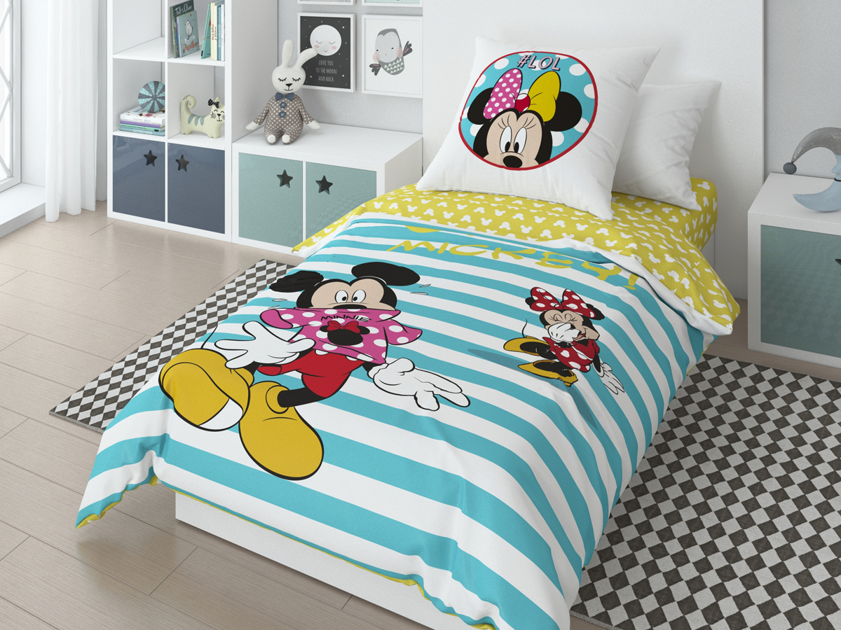 фото Комплект белья Disney "Oh Mickey", 1,5-спальный, наволочки 70х70 см
