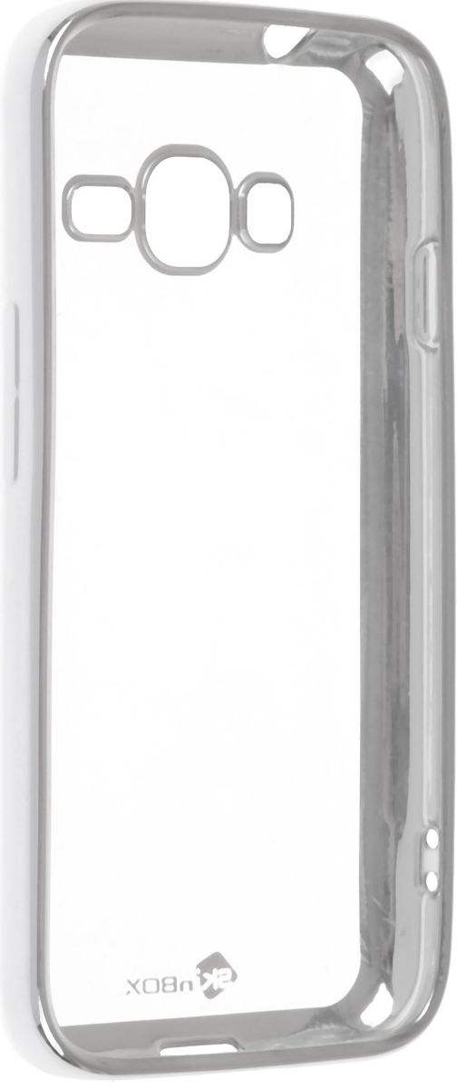 фото Skinbox 4People Silicone Chrome Border чехол-накладка для Samsung Galaxy J1 mini Prime J106, Silver