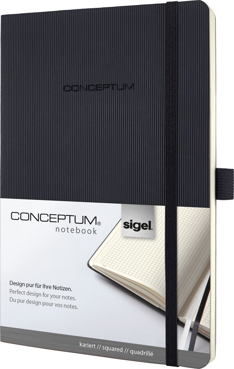 Sigel Блокнот Conceptum Softcover 97 листов в клетку формат A5 цвет черный Sigel Блокнот Conceptum Softcover 97 листов в клетку формат A5 цвет черный