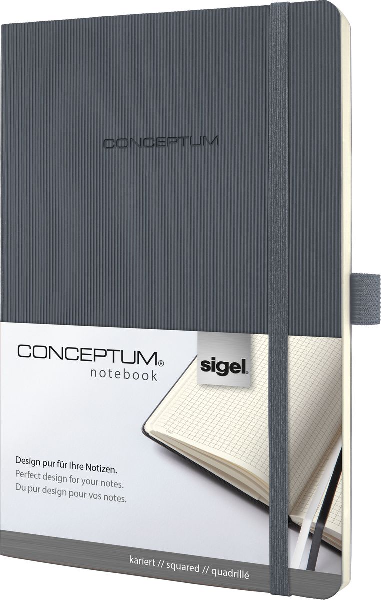 Sigel Блокнот Conceptum Softcover 97 листов в клетку формат A5 цвет темно-серый Sigel Блокнот Conceptum Softcover 97 листов в клетку формат A5 цвет темно-серый