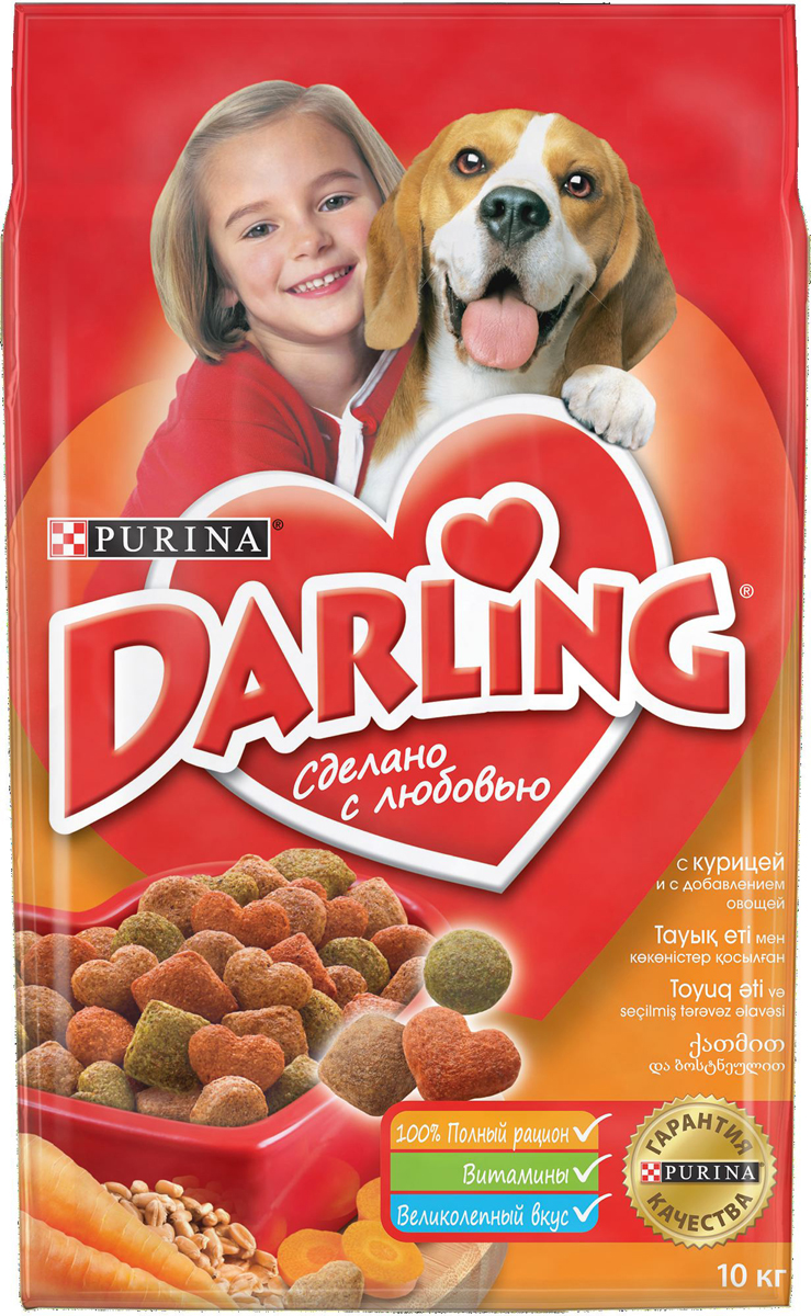 фото Сухой корм для собак "Darling", с птицей и овощами, 10 кг