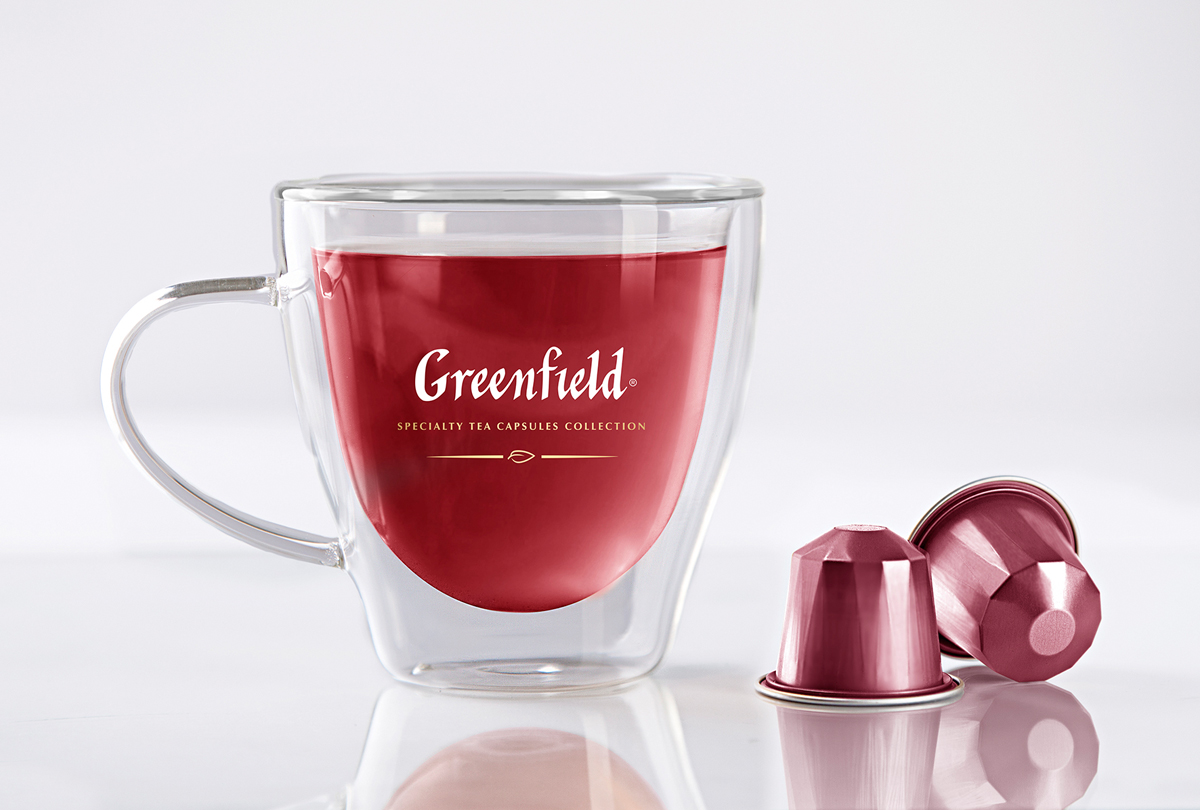 фото Greenfield Raspberry Cream чайный напиток в алюминиевых капсулах с ароматом малины и ванили, 10 шт по 2,5 г